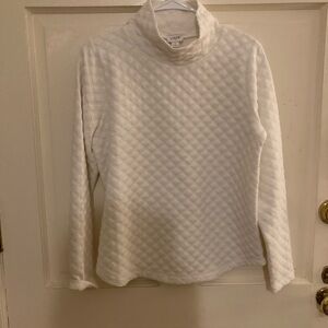 J. Crew Women's Cream Quilted Turtleneck Top